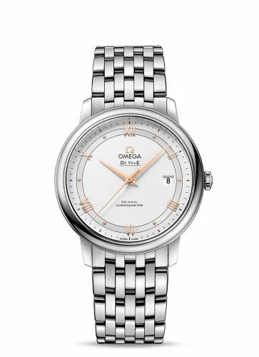 Omega De Ville Prestige Co-Axial 39.5 Stainless Steel / Vintage Silver / Bracelet 424.10.40.20.02.002 (42410402002002)